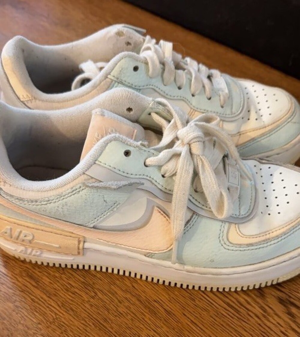 Nike Air Force 1 Shadow Sneakers in Light Blue and White Size 7